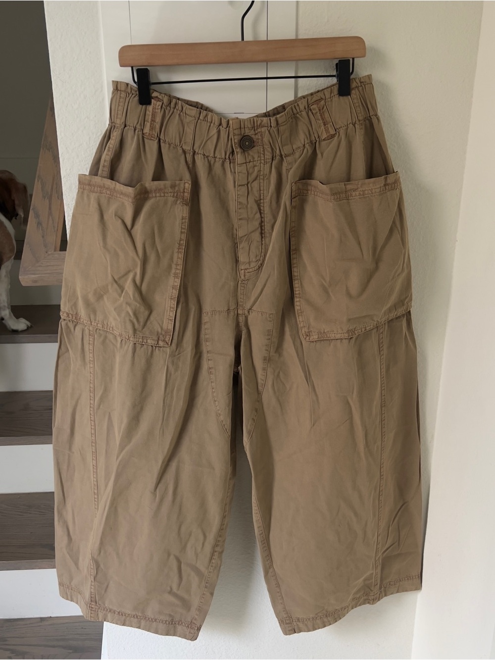 Free People We The Free Costa Pull-On Harem Pants in Tannin Tan NWT - Picture 4 of 7